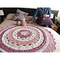 Alfombras confeccionada a mano rosas y beige