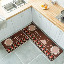 UUUOUU Juego de 2 alfombras antideslizantes para cocina 40 x 60 cm y 40 x 120 cm suaves y lavables a m/áquina juego de alfombras para ba/ño